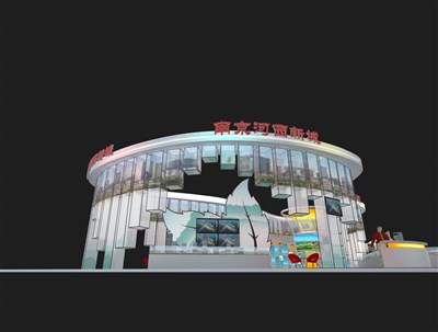 432平米展臺設(shè)計制作：四面開口/前衛(wèi)/桁架結(jié)構(gòu)/白色，為成就招商展展商而作（免費(fèi)使用）