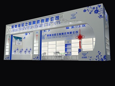 36平米展臺設(shè)計制作：一面開口/中式/木質(zhì)結(jié)構(gòu)/白色，為工藝品展展商而作（免費(fèi)使用）