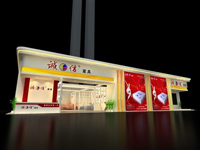 111.6平米展臺設計制作：二面開口/現(xiàn)代/木質(zhì)結(jié)構/米色，為家具展展商而作（免費使用）