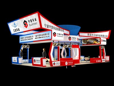 78平米展臺(tái)設(shè)計(jì)制作：四面開(kāi)口/現(xiàn)代/木質(zhì)結(jié)構(gòu)/彩色，為單/摩托車(chē)展商而作（免費(fèi)使用）