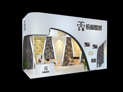21平米展臺設(shè)計制作：二面開口/現(xiàn)代/木質(zhì)結(jié)構(gòu)/白色，為建材展展商而作（免費使用）
