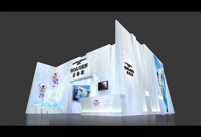 144平米展臺設計制作：一面開口/現(xiàn)代/木質(zhì)結(jié)構(gòu)/白色，為鐘表展展商而作（免費使用）