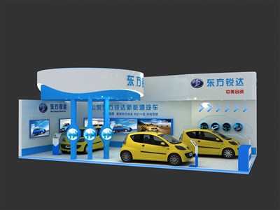 72平米展臺設(shè)計制作：三面開口/現(xiàn)代/木質(zhì)結(jié)構(gòu)/白色，為汽車展展商而作（免費(fèi)使用）
