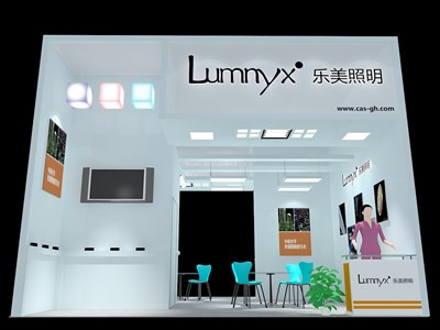 36平米展臺設計制作：二面開口/現(xiàn)代/木質(zhì)結(jié)構/白色，為照明展展商而作（免費使用）