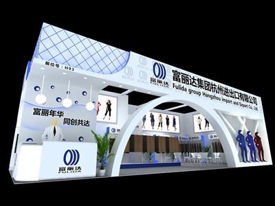 98平米展臺(tái)設(shè)計(jì)制作：一面開口/前衛(wèi)/木質(zhì)結(jié)構(gòu)/白色，為紡織展展商而作（免費(fèi)使用）