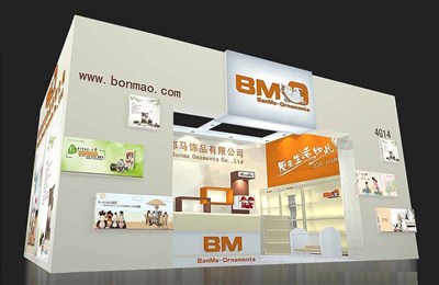 54平米展臺(tái)設(shè)計(jì)制作：一面開口/現(xiàn)代/木質(zhì)結(jié)構(gòu)/米色，為玩具展展商而作（免費(fèi)使用）