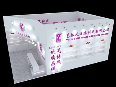54平米展臺(tái)設(shè)計(jì)制作：二面開口/現(xiàn)代/木質(zhì)結(jié)構(gòu)/白色，為玩具展展商而作（免費(fèi)使用）