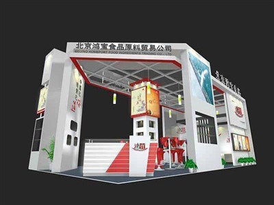 72平米展臺(tái)設(shè)計(jì)制作：三面開(kāi)口/現(xiàn)代/木質(zhì)結(jié)構(gòu)/白色，為食品展展商而作（免費(fèi)使用）