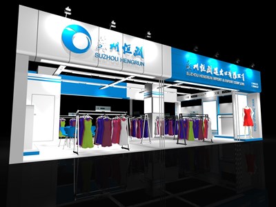 60平米展臺設(shè)計制作：二面開口/現(xiàn)代/木質(zhì)結(jié)構(gòu)/白色，為服裝展展商而作（免費使用）