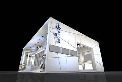 180平米展臺(tái)設(shè)計(jì)制作：二面開(kāi)口/現(xiàn)代/木質(zhì)結(jié)構(gòu)/白色，為服裝展展商而作（免費(fèi)使用）