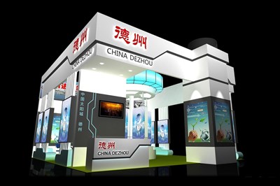 81平米展臺(tái)設(shè)計(jì)制作：三面開口/現(xiàn)代/木質(zhì)結(jié)構(gòu)/白色，為成就招商展展商而作（免費(fèi)使用）