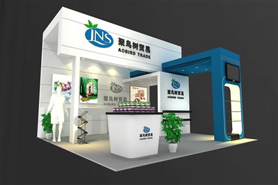 36平米展臺設(shè)計制作：三面開口/現(xiàn)代/木質(zhì)結(jié)構(gòu)/白色，為文具圖書展展商而作（免費使用）