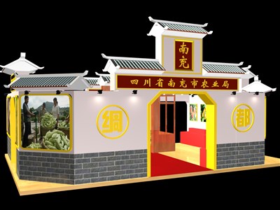 54平米展臺設計制作：一面開口/現代/木質結構/白色，為農交會展商而作（免費使用）