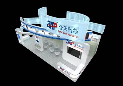 72平米展臺(tái)設(shè)計(jì)制作：四面開(kāi)口/現(xiàn)代/木質(zhì)結(jié)構(gòu)/白色，為安防展展商而作（免費(fèi)使用）