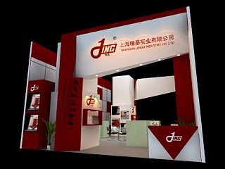 72平米展臺設(shè)計(jì)制作：二面開口/現(xiàn)代/木質(zhì)結(jié)構(gòu)/紅色，為汽配展展商而作（免費(fèi)使用）