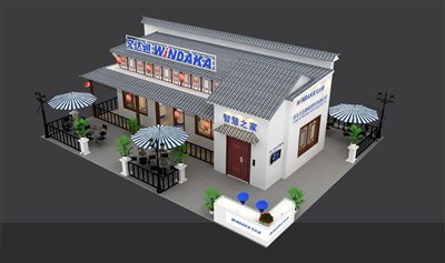 180平米展臺(tái)設(shè)計(jì)制作：四面開口/中式/木質(zhì)結(jié)構(gòu)/灰色，為安防展展商而作（免費(fèi)使用）