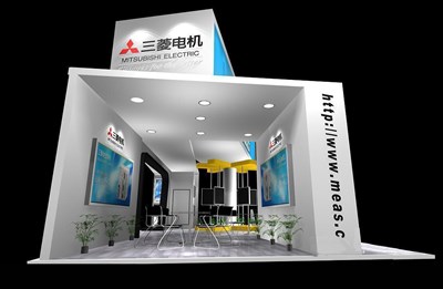72平米展臺(tái)設(shè)計(jì)制作：四面開口/現(xiàn)代/木質(zhì)結(jié)構(gòu)/白色，為家電展展商而作（免費(fèi)使用）