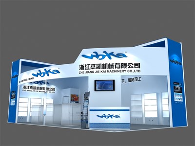 72平米展臺(tái)設(shè)計(jì)制作：二面開(kāi)口/前衛(wèi)/木質(zhì)結(jié)構(gòu)/藍(lán)色，為汽配展展商而作（免費(fèi)使用）