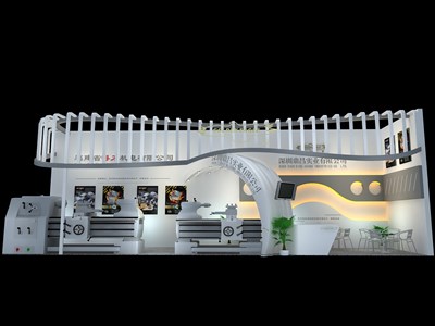 39平米展臺設(shè)計制作：二面開口/現(xiàn)代/木質(zhì)結(jié)構(gòu)/白色，為汽配展展商而作（免費使用）