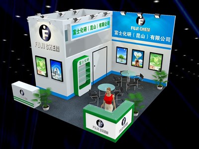 36平米展臺(tái)設(shè)計(jì)制作：二面開口/現(xiàn)代/木質(zhì)結(jié)構(gòu)/白色，為汽配展展商而作（免費(fèi)使用）