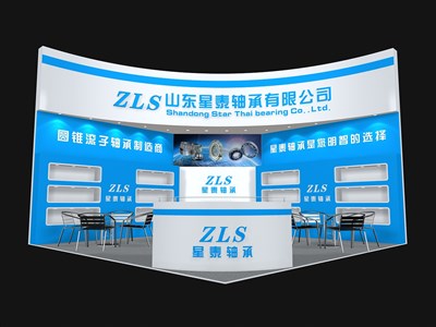 36平米展臺(tái)設(shè)計(jì)制作：二面開口/現(xiàn)代/木質(zhì)結(jié)構(gòu)/藍(lán)色，為機(jī)械展展商而作（免費(fèi)使用）