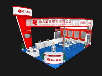 54平米展臺(tái)設(shè)計(jì)制作：三面開口/前衛(wèi)/木質(zhì)結(jié)構(gòu)/紅色，為汽配展展商而作（免費(fèi)使用）