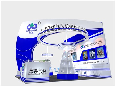36平米展臺(tái)設(shè)計(jì)制作：三面開口/前衛(wèi)/木質(zhì)結(jié)構(gòu)/藍(lán)色，為汽配展展商而作（免費(fèi)使用）