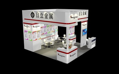 36平米展臺設計制作：三面開口/現(xiàn)代/木質結構/白色，為汽配展展商而作（免費使用）