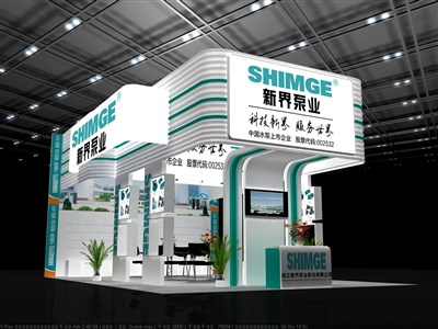 54平米展臺(tái)設(shè)計(jì)制作：三面開(kāi)口/現(xiàn)代/木質(zhì)結(jié)構(gòu)/綠色，為汽配展展商而作（免費(fèi)使用）