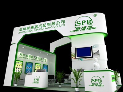54平米展臺設(shè)計制作：三面開口/現(xiàn)代/木質(zhì)結(jié)構(gòu)/綠色，為汽配展展商而作（免費使用）