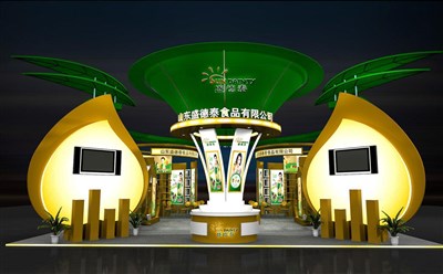 144平米展臺設(shè)計制作：四面開口/卡通/木質(zhì)結(jié)構(gòu)/彩色，為茶博會展商而作（免費使用）