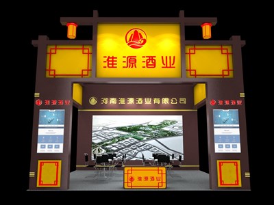 36平米展臺(tái)設(shè)計(jì)制作：三面開口/中式/木質(zhì)結(jié)構(gòu)/灰色，為糖酒展展商而作（免費(fèi)使用）