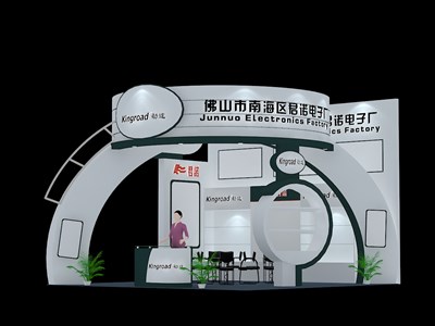 36平米展臺(tái)設(shè)計(jì)制作：三面開(kāi)口/現(xiàn)代/木質(zhì)結(jié)構(gòu)/白色，為電子展展商而作（免費(fèi)使用）