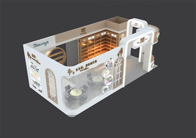 72平米展臺設(shè)計制作：二面開口/卡通/木質(zhì)結(jié)構(gòu)/灰色，為嬰幼展展商而作（免費使用）