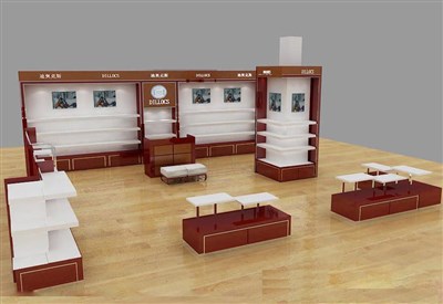 42平米展廳設(shè)計(jì)制作：現(xiàn)代/咖啡色，產(chǎn)品類展廳-迪奧克斯男鞋展廳（免費(fèi)使用）