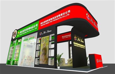 72平米展臺設計制作：三面開口/現(xiàn)代/木質結構/彩色，為綜合展展商而作（免費使用）