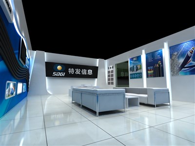 58.5平米展廳設(shè)計制作：前衛(wèi)/綠色，產(chǎn)品類展廳-S061特發(fā)信息展廳（免費(fèi)使用）