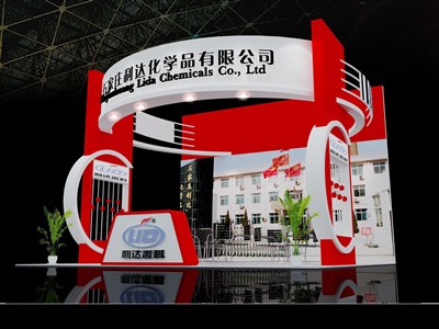 36平米展臺設(shè)計制作：三面開口/現(xiàn)代/木質(zhì)結(jié)構(gòu)/粉色，為化工展展商而作（免費使用）