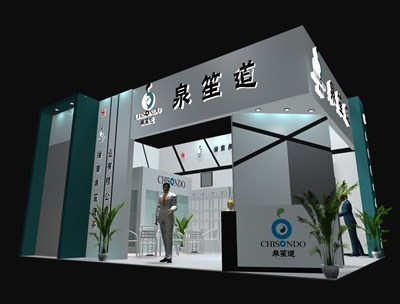54平米展臺設計制作：二面開口/現代/木質結構/白色，為綜合展展商而作（免費使用）