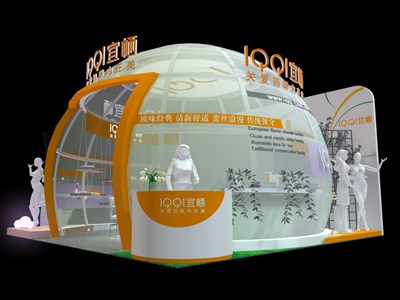 36平米展臺設(shè)計(jì)制作：一面開口/現(xiàn)代/型材結(jié)構(gòu)/白色，為嬰幼展展商而作（免費(fèi)使用）