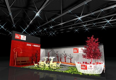 96平米展臺(tái)設(shè)計(jì)制作：二面開口/田園/木質(zhì)結(jié)構(gòu)/彩色，為綜合展展商而作（免費(fèi)使用）