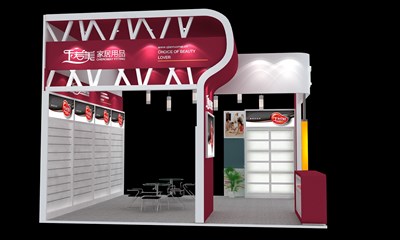 36平米展臺設(shè)計制作：三面開口/現(xiàn)代/木質(zhì)結(jié)構(gòu)/白色，為綜合展展商而作（免費使用）