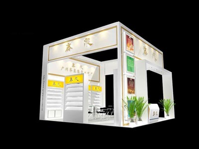 36平米展臺(tái)設(shè)計(jì)制作：三面開口/現(xiàn)代/木質(zhì)結(jié)構(gòu)/白色，為綜合展展商而作（免費(fèi)使用）