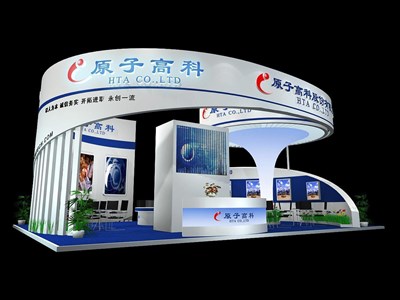 108平米展臺設(shè)計制作：四面開口/現(xiàn)代/木質(zhì)結(jié)構(gòu)/白色，為綜合展展商而作（免費使用）