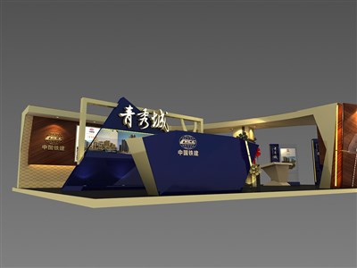 135平米展臺(tái)設(shè)計(jì)制作：三面開口/前衛(wèi)/木質(zhì)結(jié)構(gòu)/米色，為房產(chǎn)展展商而作（免費(fèi)使用）