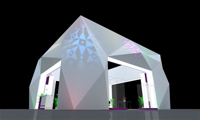 36平米展臺(tái)設(shè)計(jì)制作：四面開口/前衛(wèi)/型材結(jié)構(gòu)/灰色，為家具展展商而作（免費(fèi)使用）