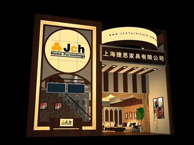 80平米展臺設(shè)計制作：一面開口/歐式/木質(zhì)結(jié)構(gòu)/咖啡色，為家具展展商而作（免費使用）