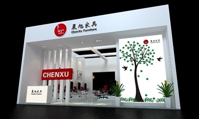 70平米展臺設(shè)計制作：二面開口/現(xiàn)代/木質(zhì)結(jié)構(gòu)/白色，為家具展展商而作（免費使用）