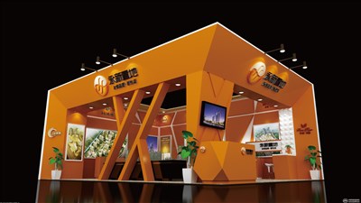 72平米展臺(tái)設(shè)計(jì)制作：二面開(kāi)口/現(xiàn)代/木質(zhì)結(jié)構(gòu)/咖啡色，為房產(chǎn)展展商而作（免費(fèi)使用）