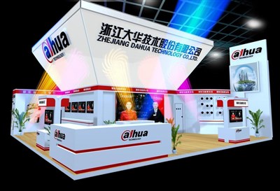 100平米展臺設(shè)計(jì)制作：二面開口/現(xiàn)代/型材結(jié)構(gòu)/白色，為電子展展商而作（免費(fèi)使用）
